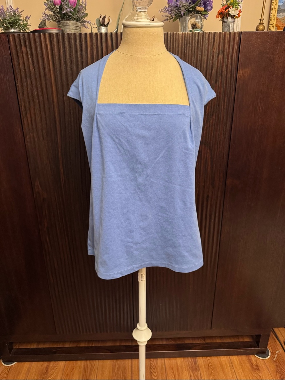 Lafayette 148 New York Light Blue Square-Neck Tank
